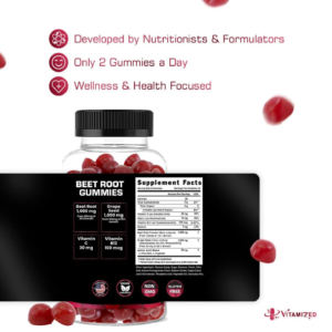 Beet Root Gummies Super Nitric Oxide Beets Supplement 60 Chewables Red Beetroot - Image 4